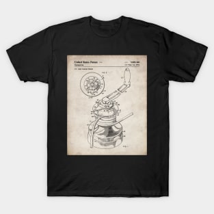 Sailing Winch Patent - Sailor Lake House Decor Art - Antique T-Shirt